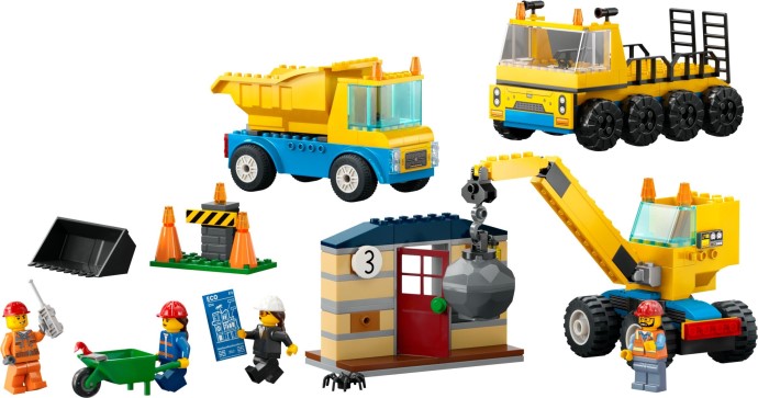 LEGO® Construction Trucks and Wrecking Ball Crane 60391